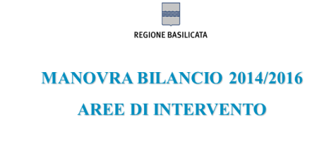 MANOVRA BILANCIO 2014-2016 AREE DI INTERVENTO