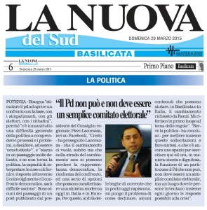 29032015_La Nuova del sud_Lacorazza su Partito_politica e partecipazione