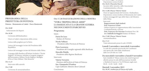 La Basilicata e la Grande Guerra, 4/11 celebrazioni e inaugurazione mostra | programma nei dettagli